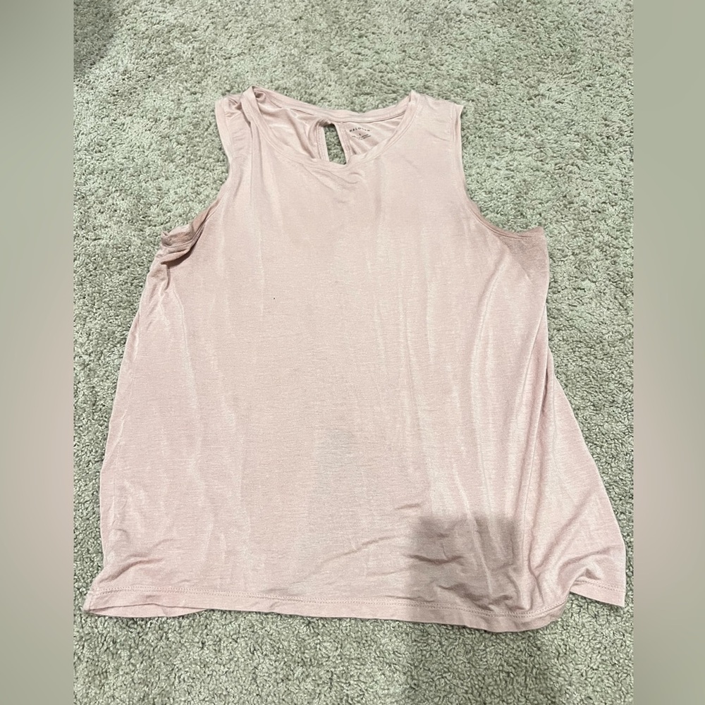 Pink keyhole workout tank top